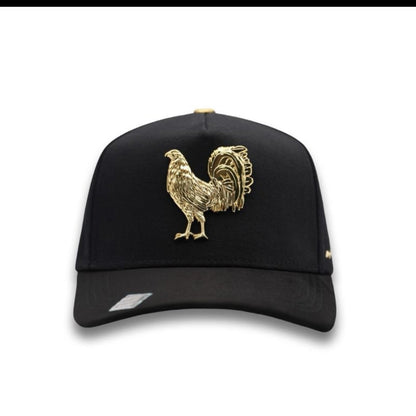 Cap “Gallero”,Black/Gold, “Hoy platique con mi gallo”