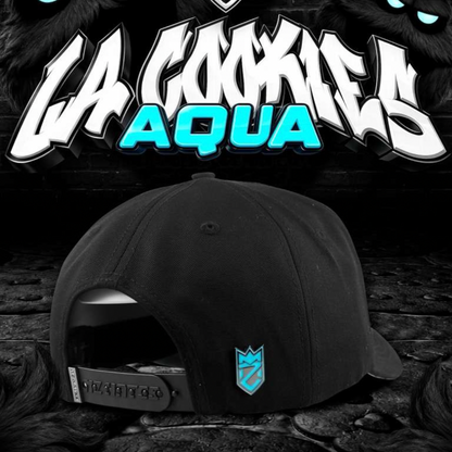 Cap “Aqua LA Cookies”, Black/Blue, MzHats.
