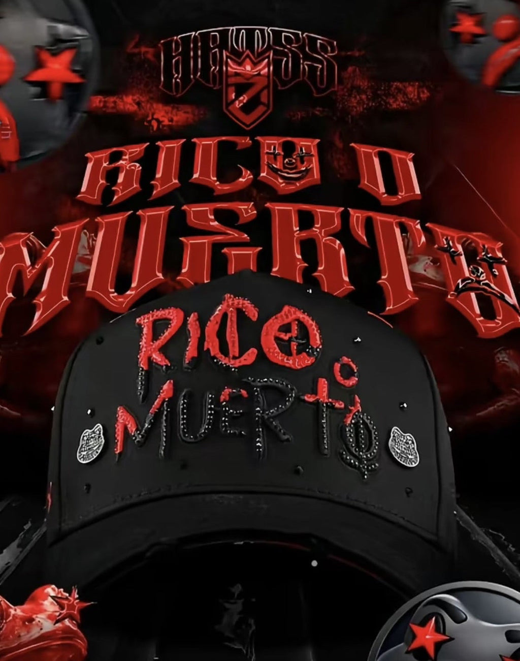 Cap “Rico o Muerto”, MzHats, black/red