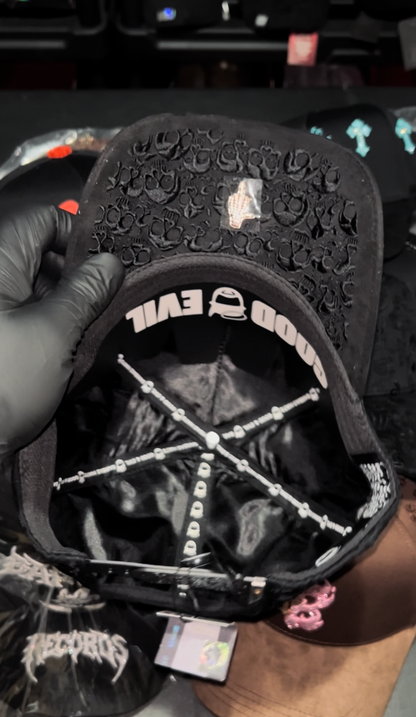 Cap “BBB Hand Skull”, Barbas Hats, Black/ RoseGold