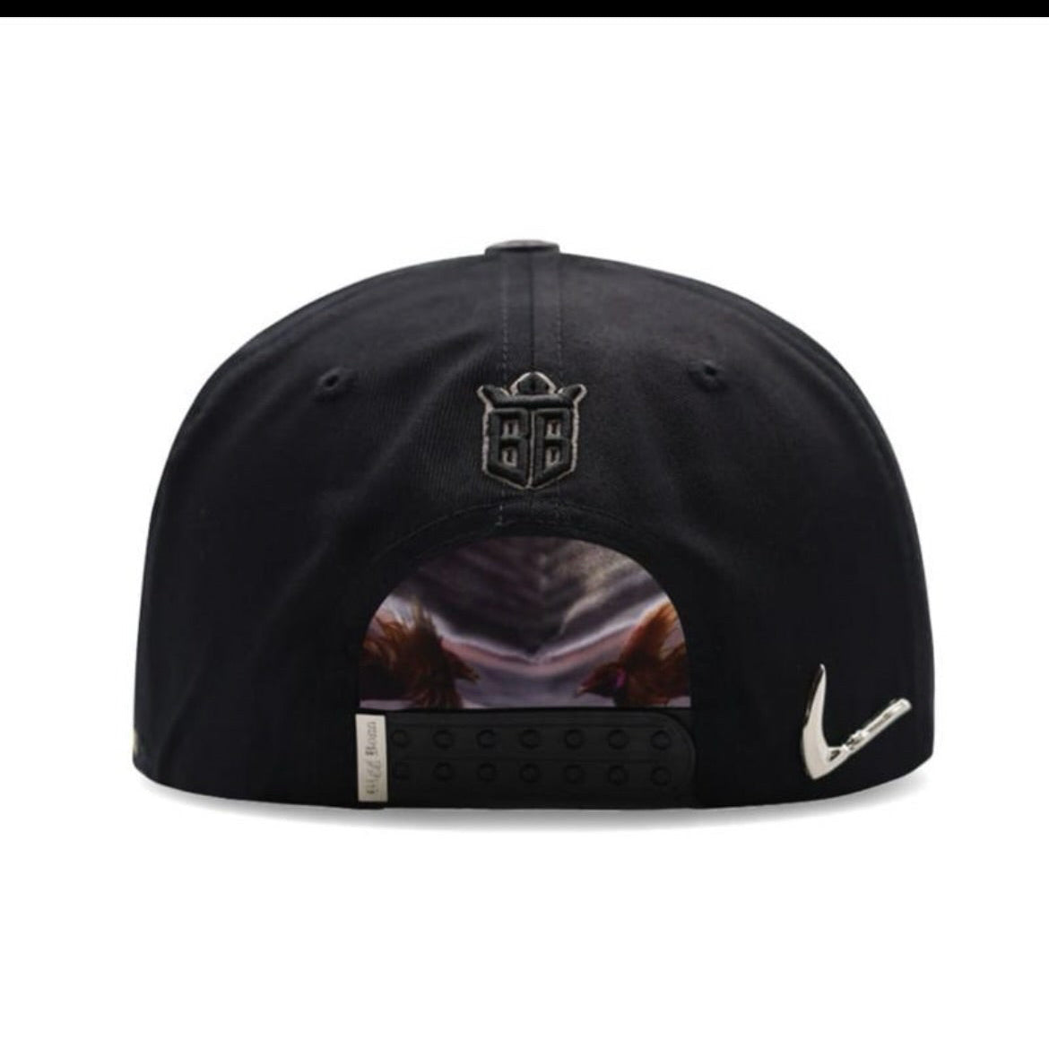 Cap “Gallero” Black/Dark,”Hoy platique con mi gallo”, with pin
