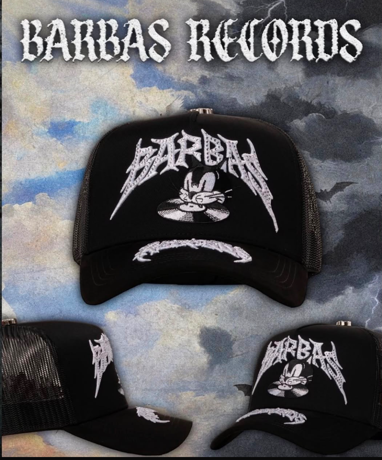 Cap “Barbas Records”, BarbasHats, Black/White.