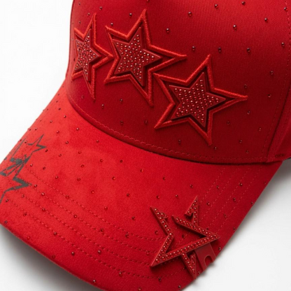 Cap “Stars”, Red, BiggBoss with star pin.