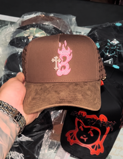 Cap “BCross”, Barbas Hats, Brown/Pink