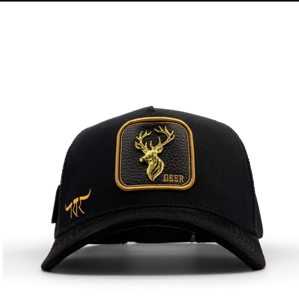 Cap “Deer”, Black/Gold, Malla, “The King Ranch”.