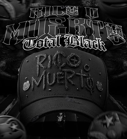 Cap “Rico o Muerto” Total Black, MzHats