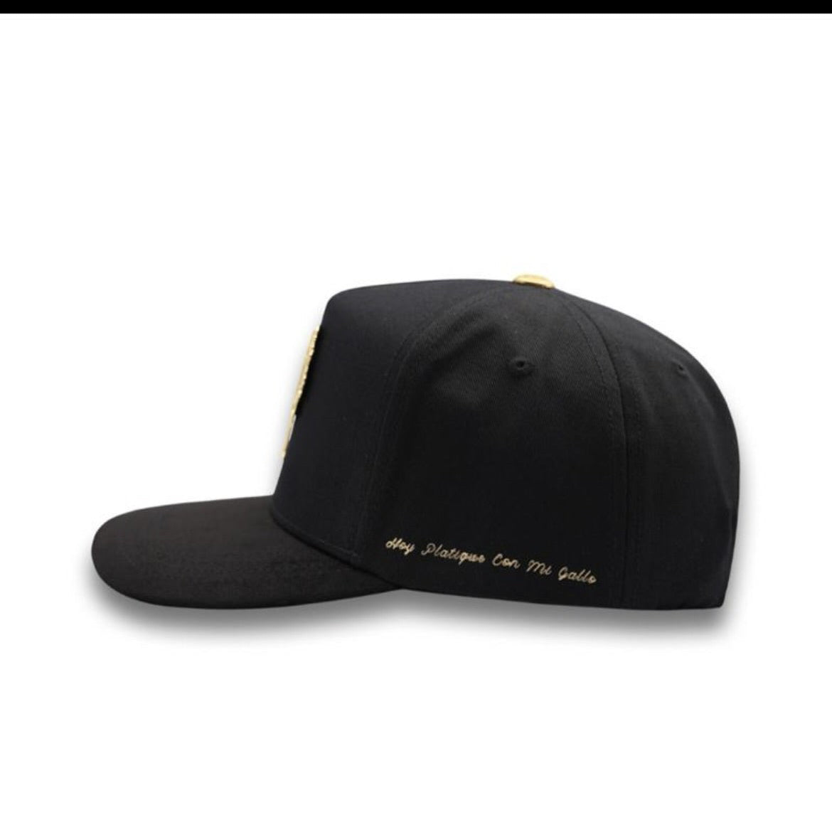 Cap “Gallero”,Black/Gold, “Hoy platique con mi gallo”