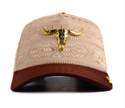 Cap “Long Horn”, Beige/Brown, “The King Ranch”.