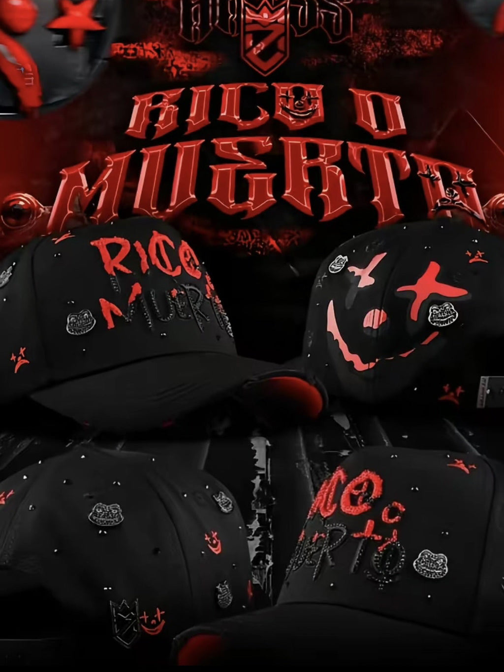 Cap “Rico o Muerto”, MzHats, black/red
